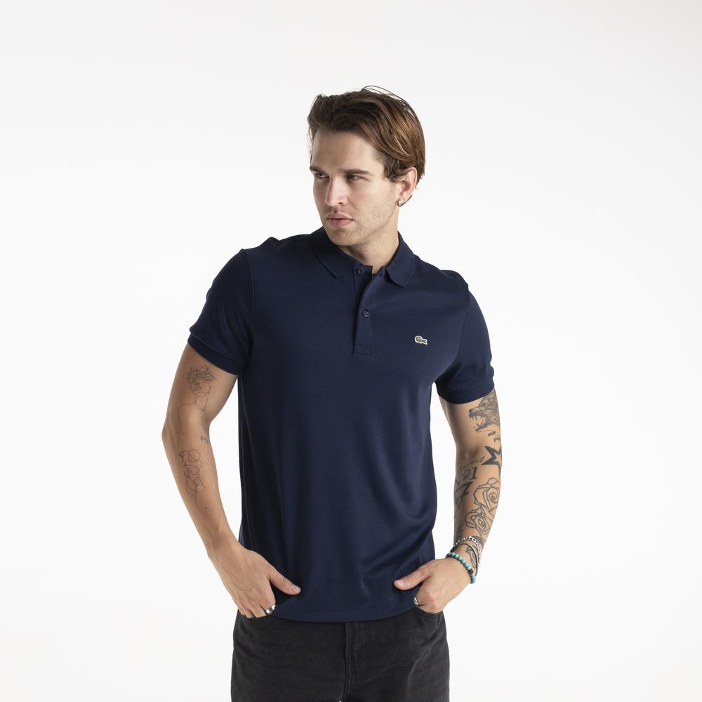Tričko Lacoste Cotton Shirt Regular Fit DH2050-166 - tmavomodré