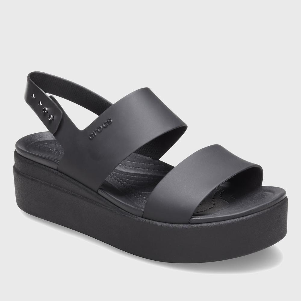 Klapky Crocs Brooklyn Low Wedge 206453-060 - čierne