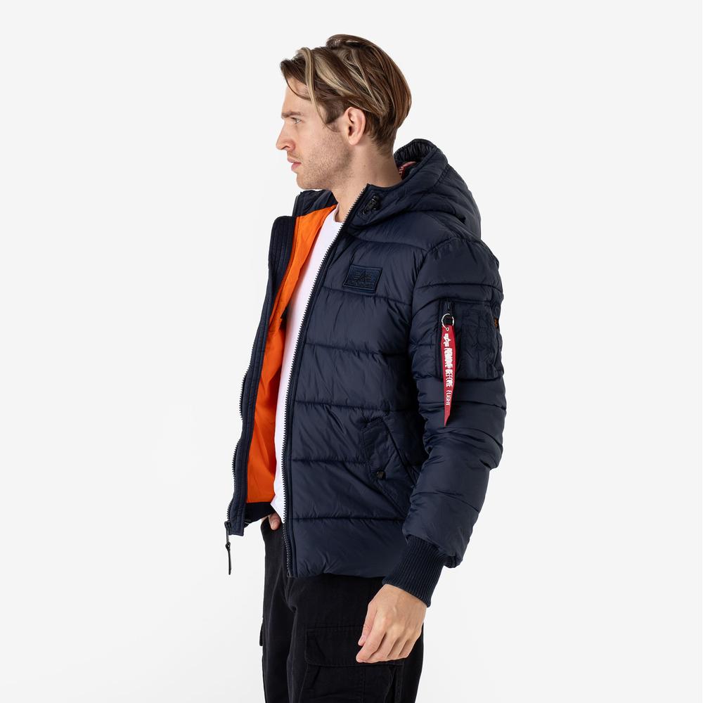 Bunda Alpha Industries Hooded Puffer 11811307 - tmavomodré