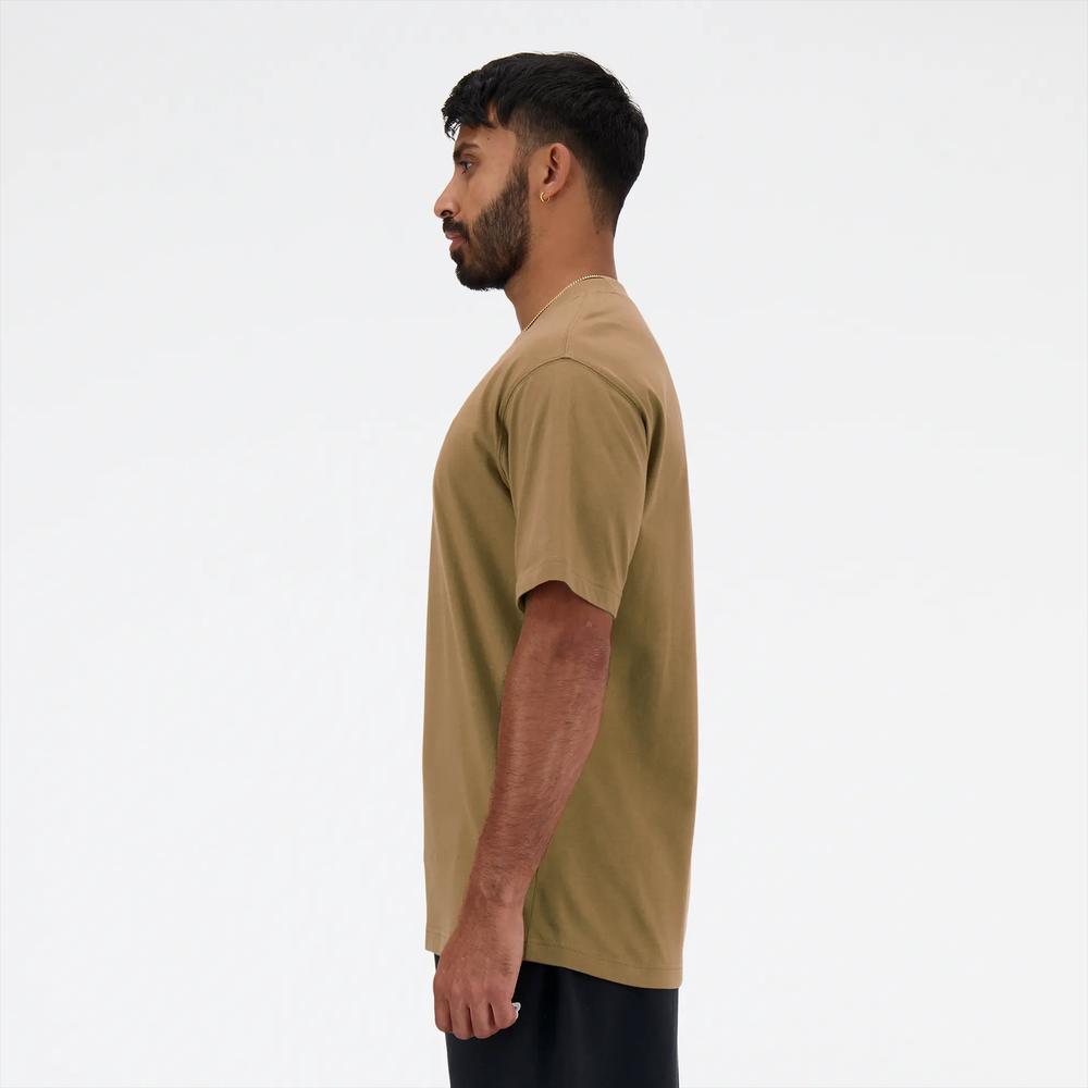 Pánske tričko New Balance MT41509GIN - hnedé