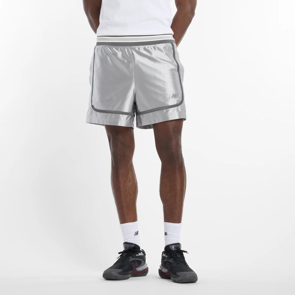 Pánske šortky New Balance MS51608RCD - strieborné