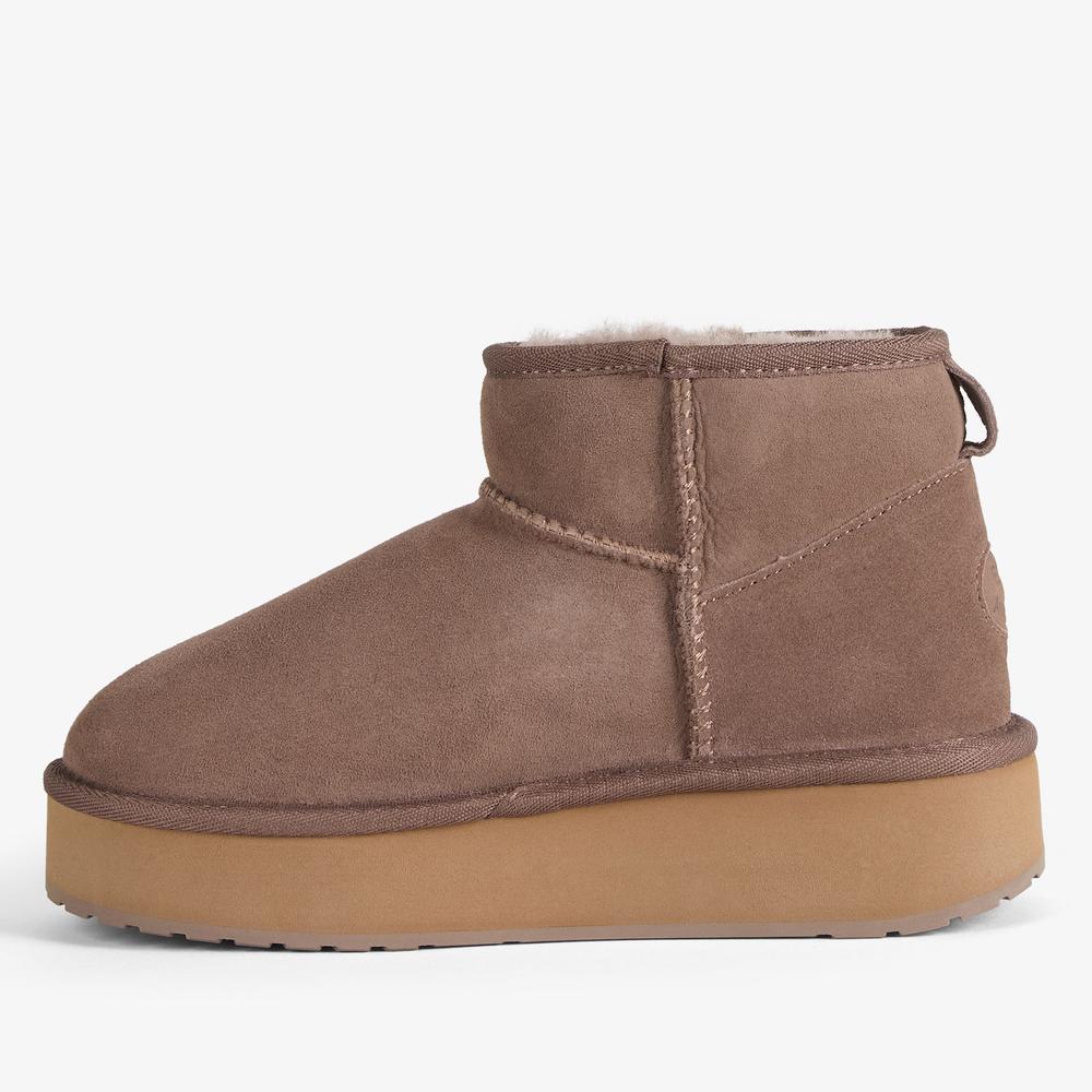 Topánky dámske Emu Australia Stinger Micro Flatform 2.0 W13296MUSH - hnedé