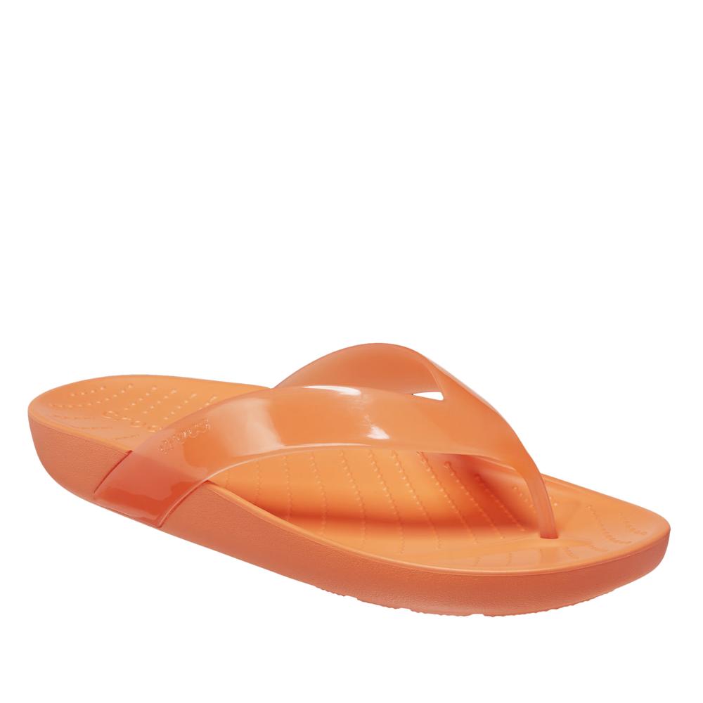 Klapky Crocs Splash Glossy Flip 208534-83I - pomarančové