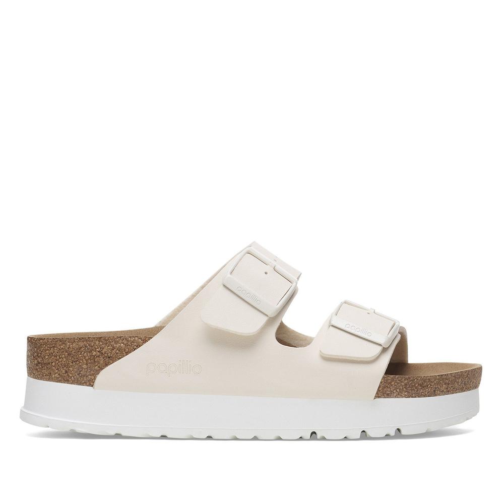 Dámske klapky Birkenstock Arizona PAP Flex Platform 1029127 - béžové