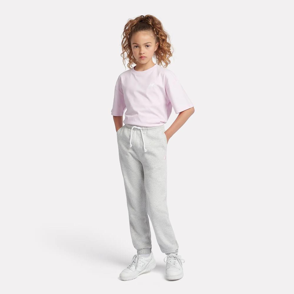 Detské nohavice New Balance LAKG0058AHH - šedý