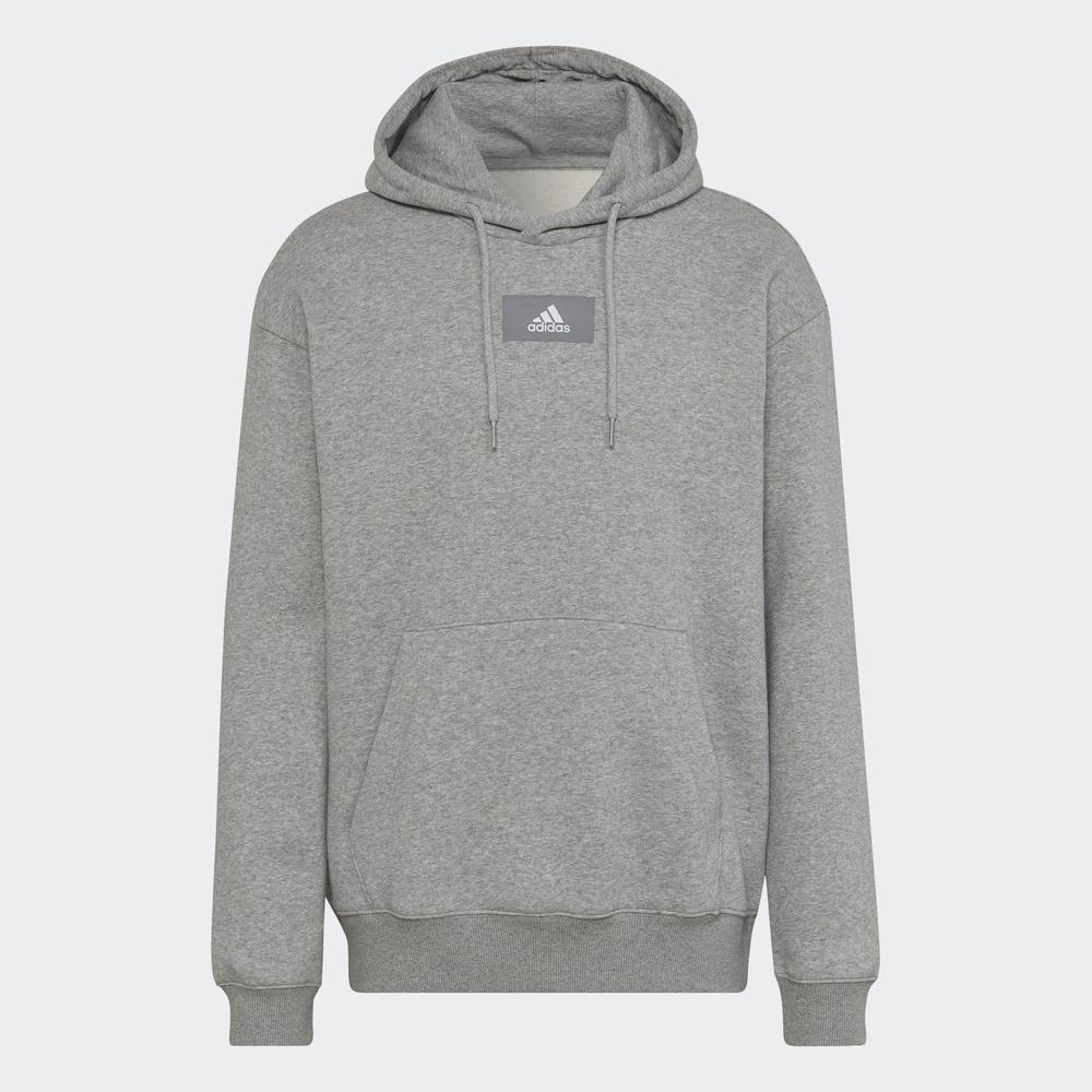 Blúza adidas Essentials Feelvivid Cotton Fleece Drop Shoulder Hoodie HK2830 - šedý