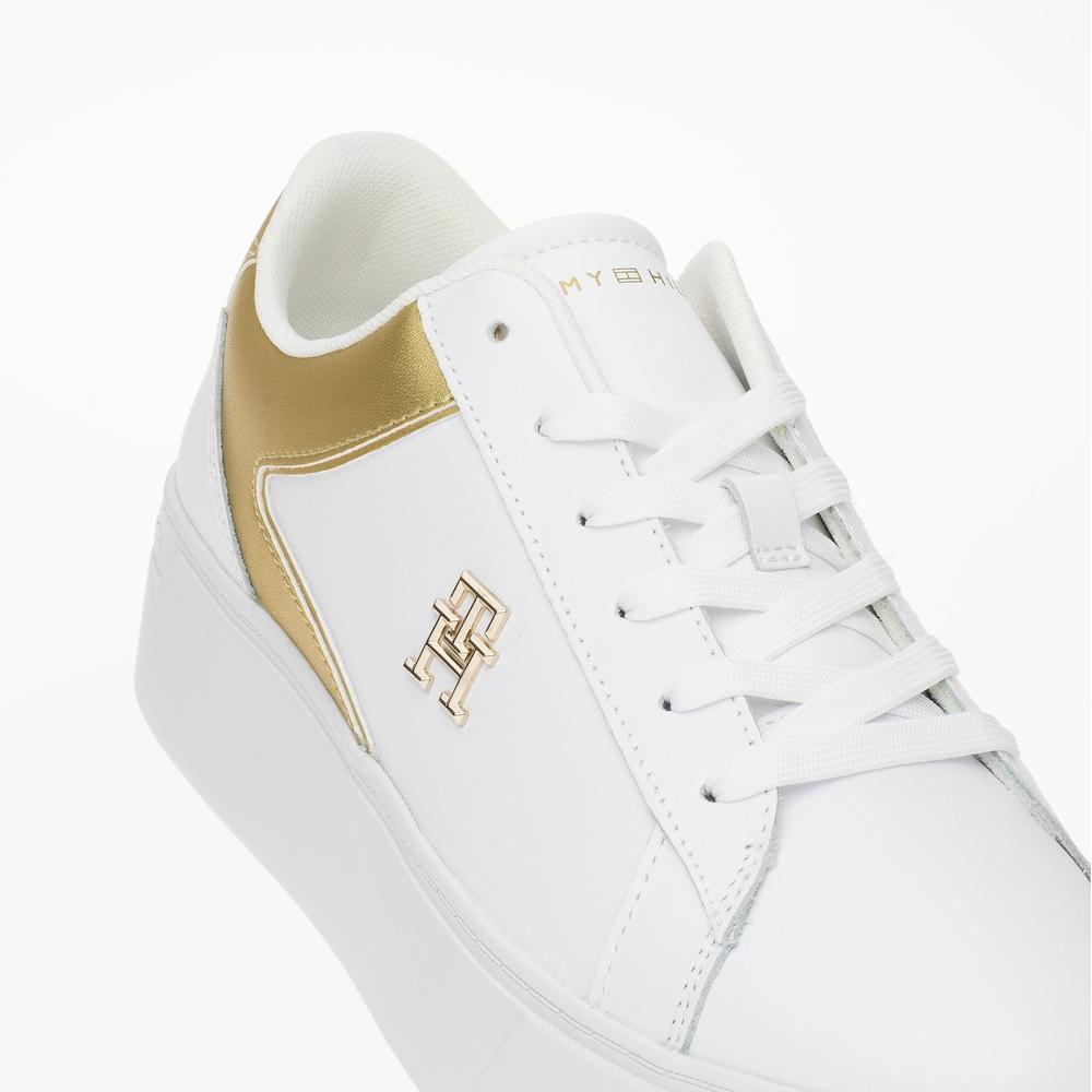 Topánky Tommy Hilfiger Platform Court FW0FW08073-0K6 - biele