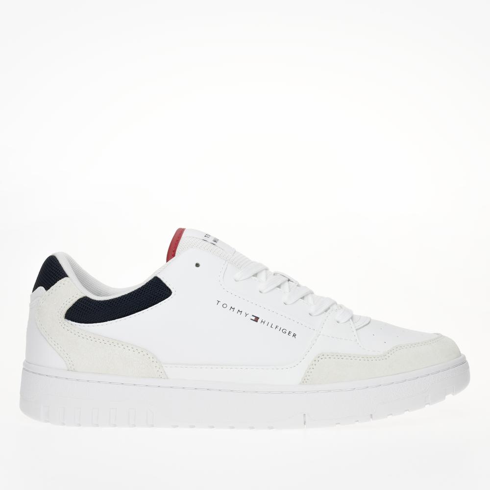 Topánky Tommy Hilfiger Basket Core Lth Mix Ess FM0FM05058-YBS - biele