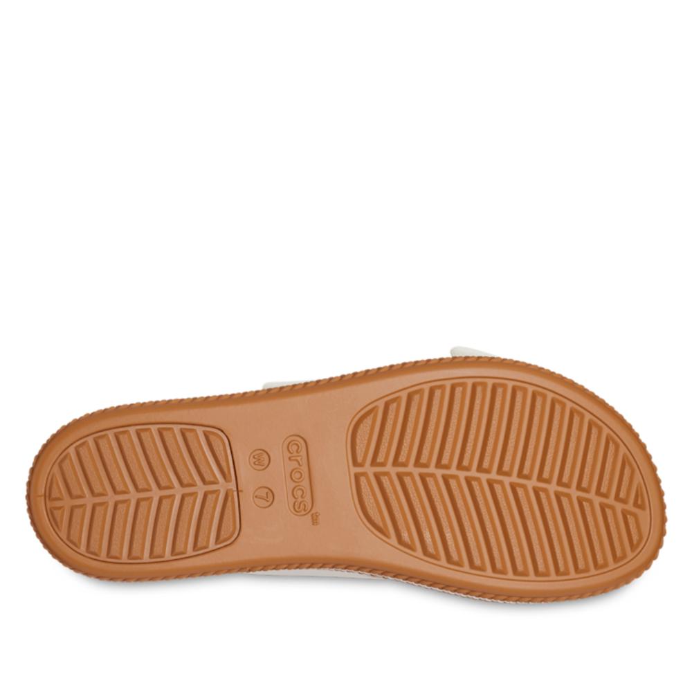 Klapky Crocs Brooklyn Woven Buckle Low Wedge 209978-0WV - biele