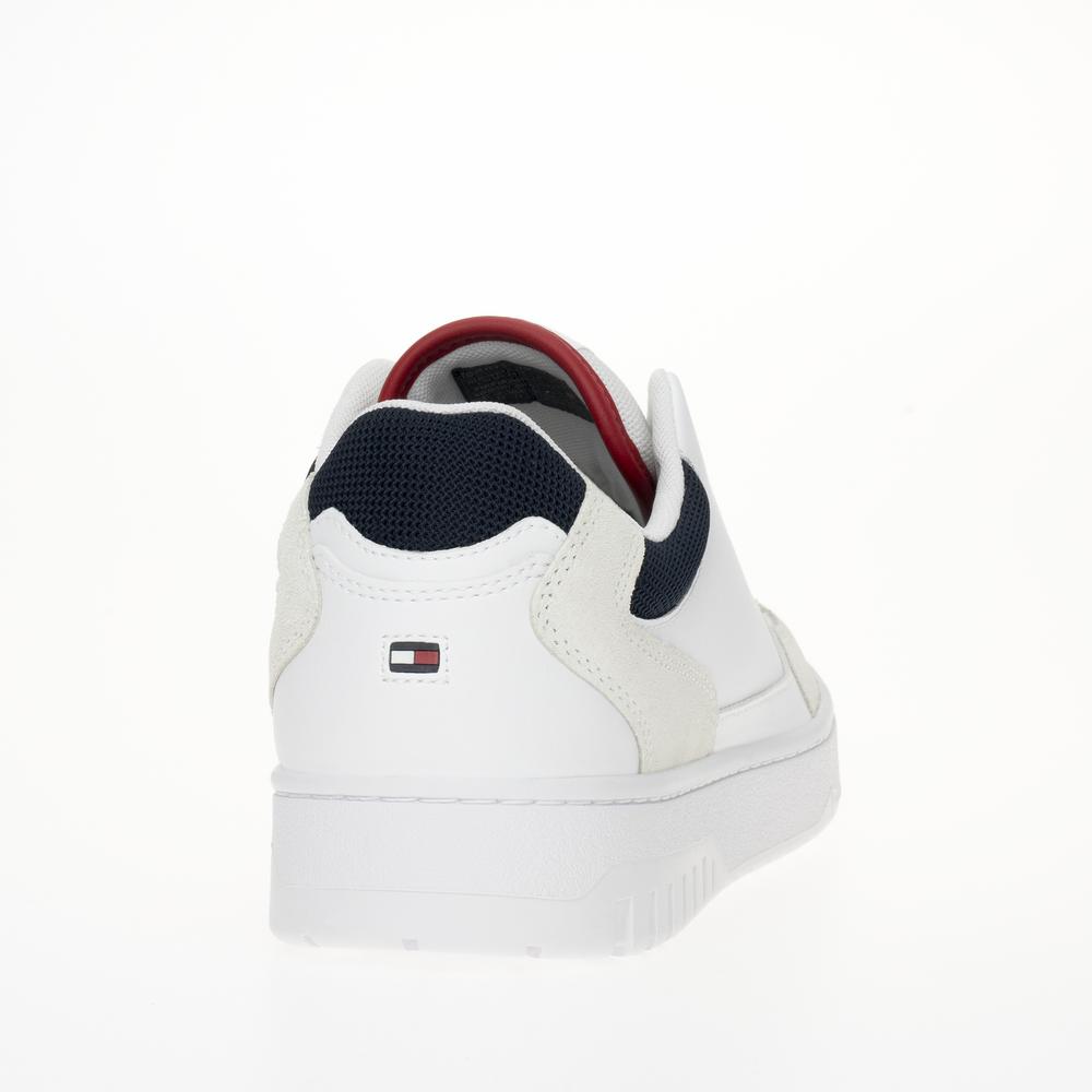 Topánky Tommy Hilfiger Basket Core Lth Mix Ess FM0FM05058-YBS - biele