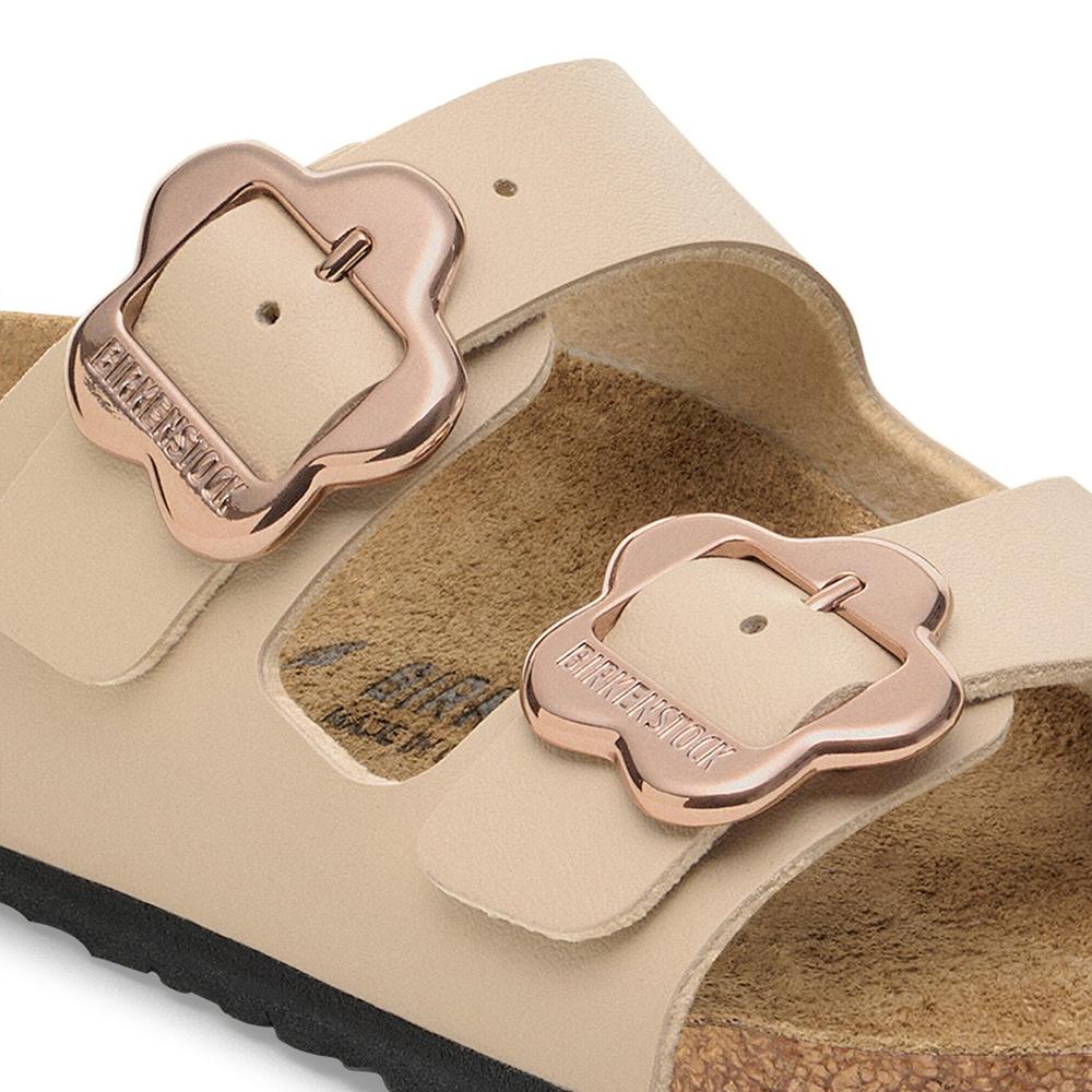 Klapky mládež Birkenstock Arizona Flower Buckle 1030419 - béžové