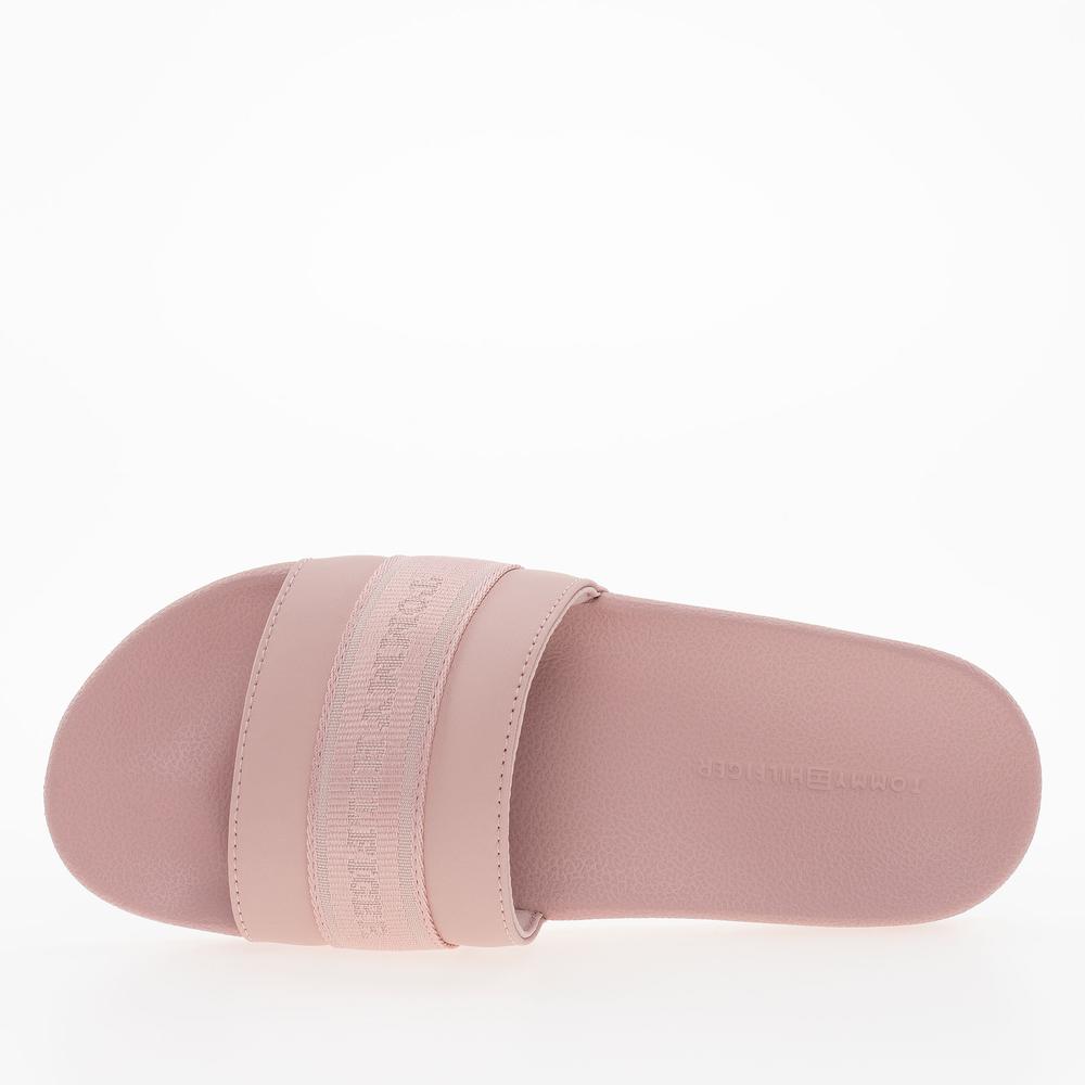 Klapky Tommy Hilfiger Poolside With Webbing Slide FW0FW08529-TQN - ružové