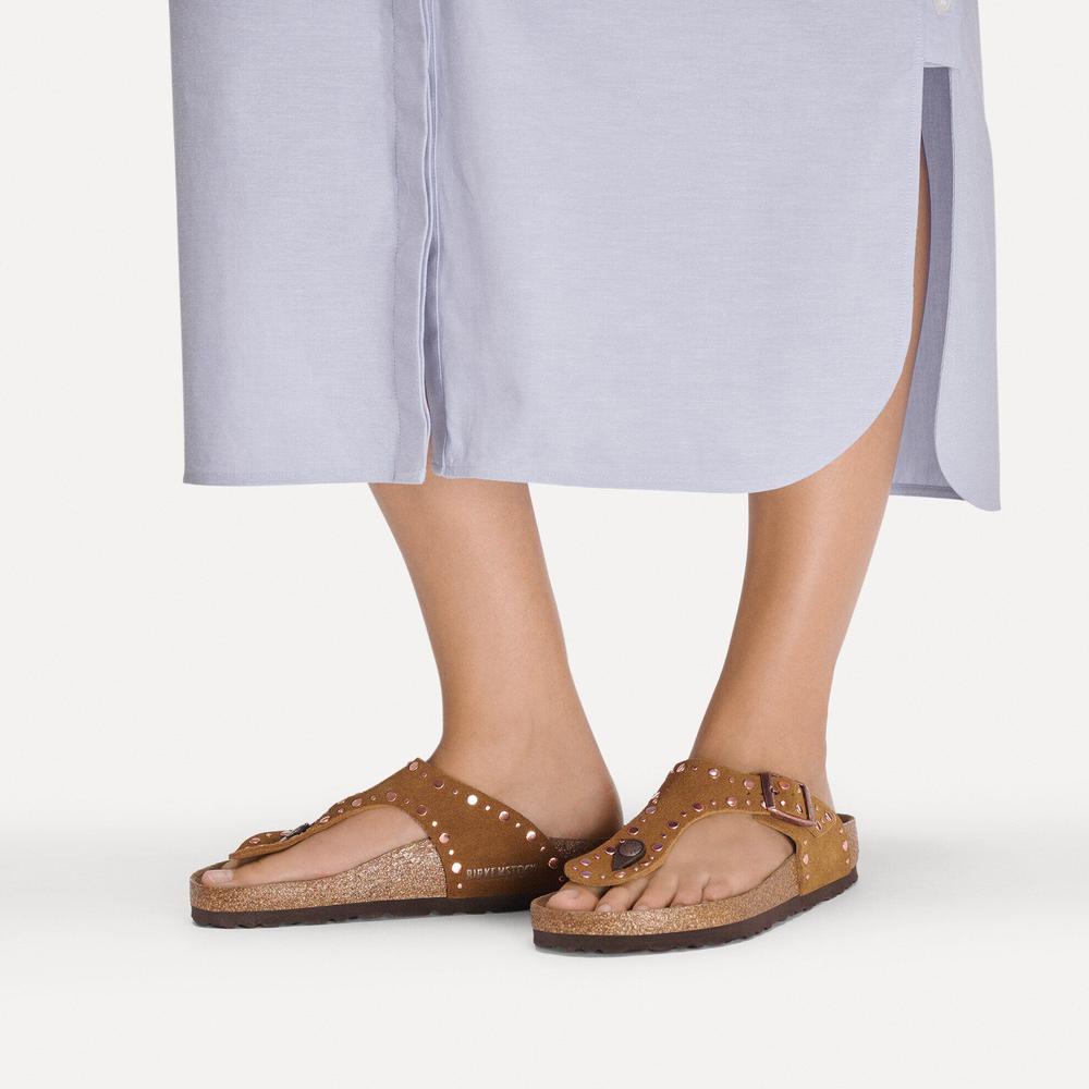 Dámske Žabky Birkenstock Gizeh Rivet 1031649 - hnedé