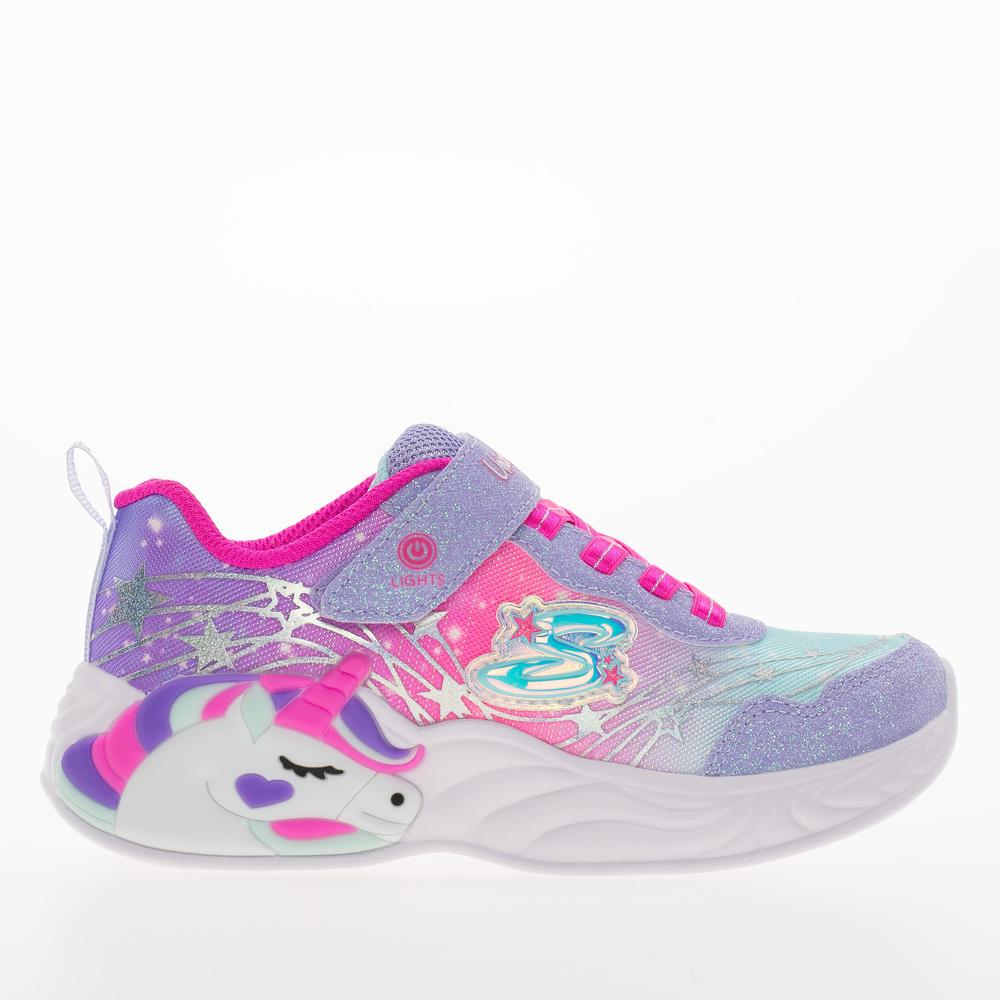 Topánky Skechers S Lights Unicorn Dreams Wishful Magic 302299LLVHP - fialové