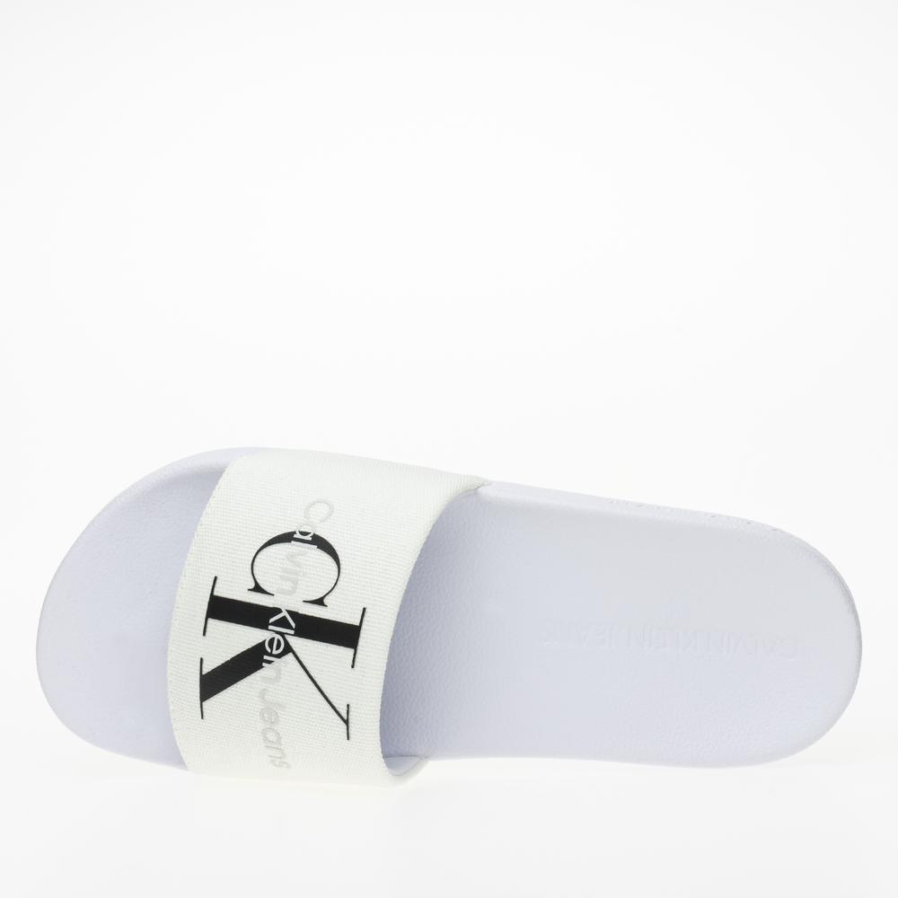 Klapky Calvin Klein Slide Monogram CO YW0YW00103-01W - biele