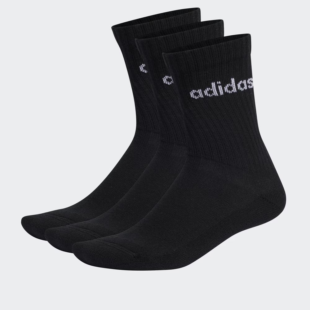 Ponožky unisex adidas Sportswear Linear Crew Cushioned Socks 3 Pairs IC1301 - čierne