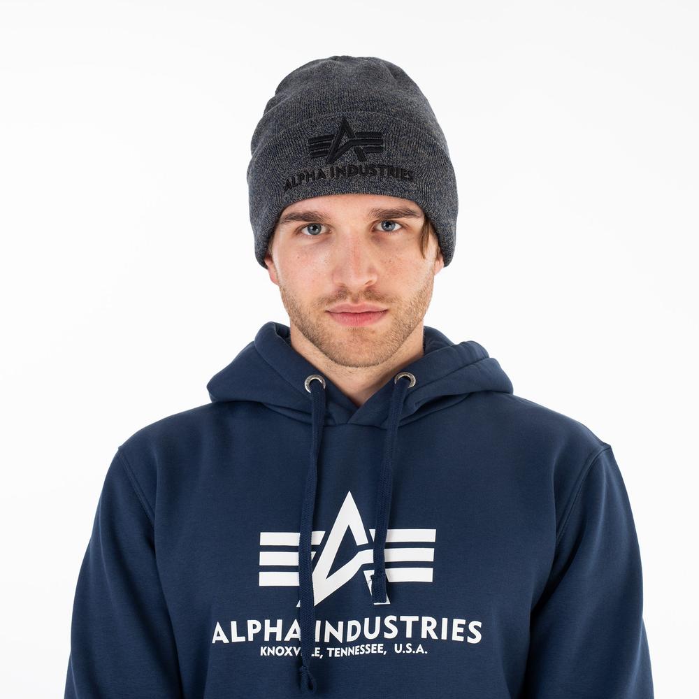 Čiapka Alpha Industries Beanie 3D 168910315 - šedý