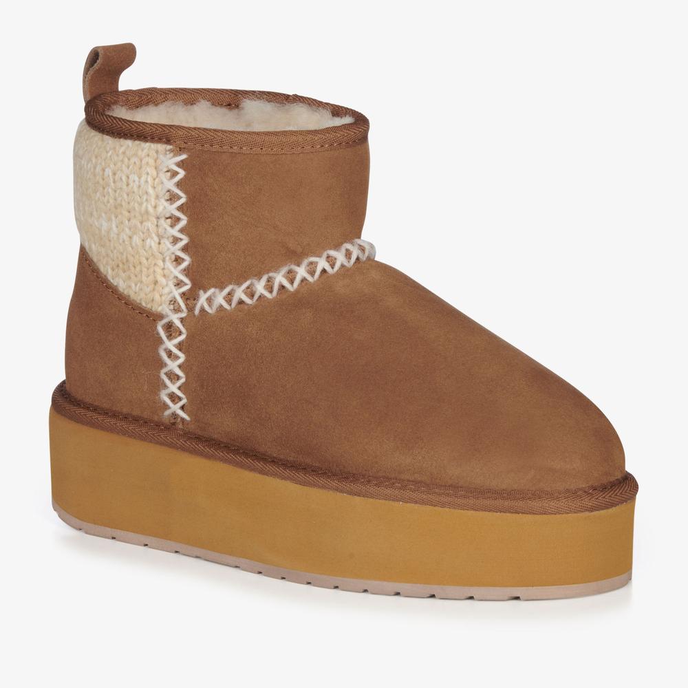 Topánky Emu Australia Stinger Knit Flatform W13143CHES - hnedé