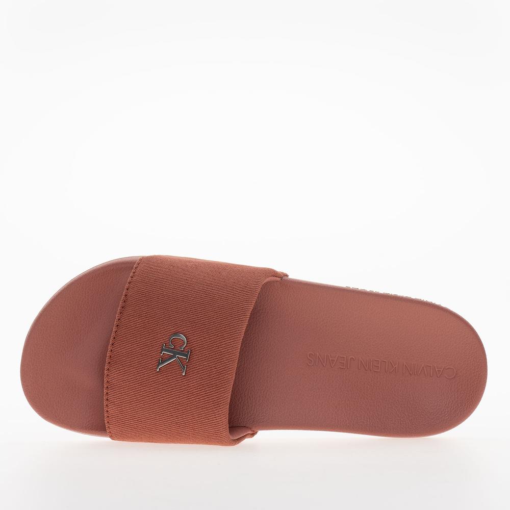 Klapky Calvin Klein Slide Monogram Hardware YW0YW01713-GAM - pomarančové