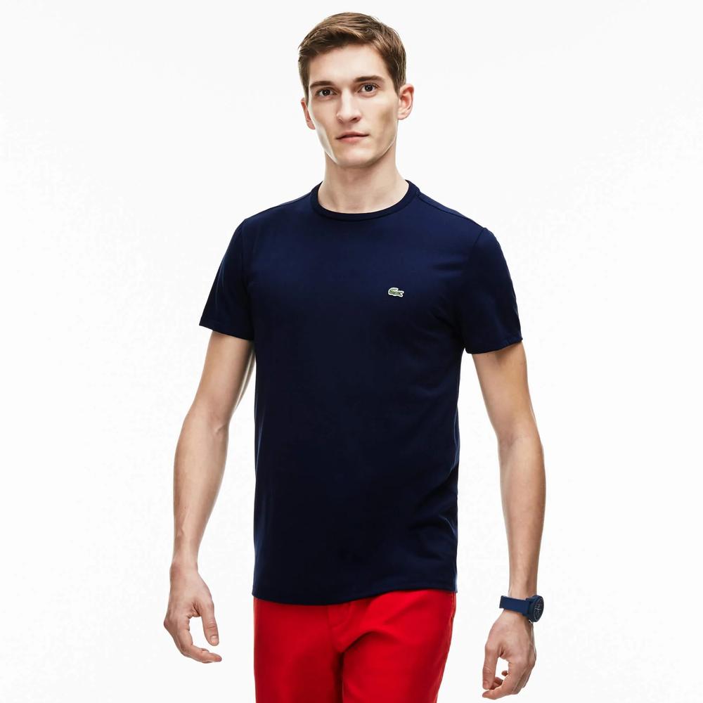 Tričko Lacoste Crew Neck Pime Cotton Jersey TH6709-166 - tmavomodré