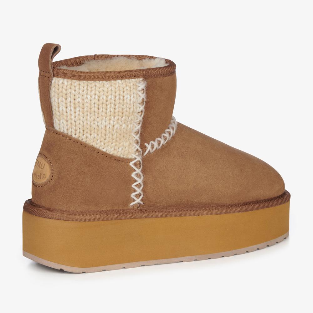 Topánky Emu Australia Stinger Knit Flatform W13143CHES - hnedé