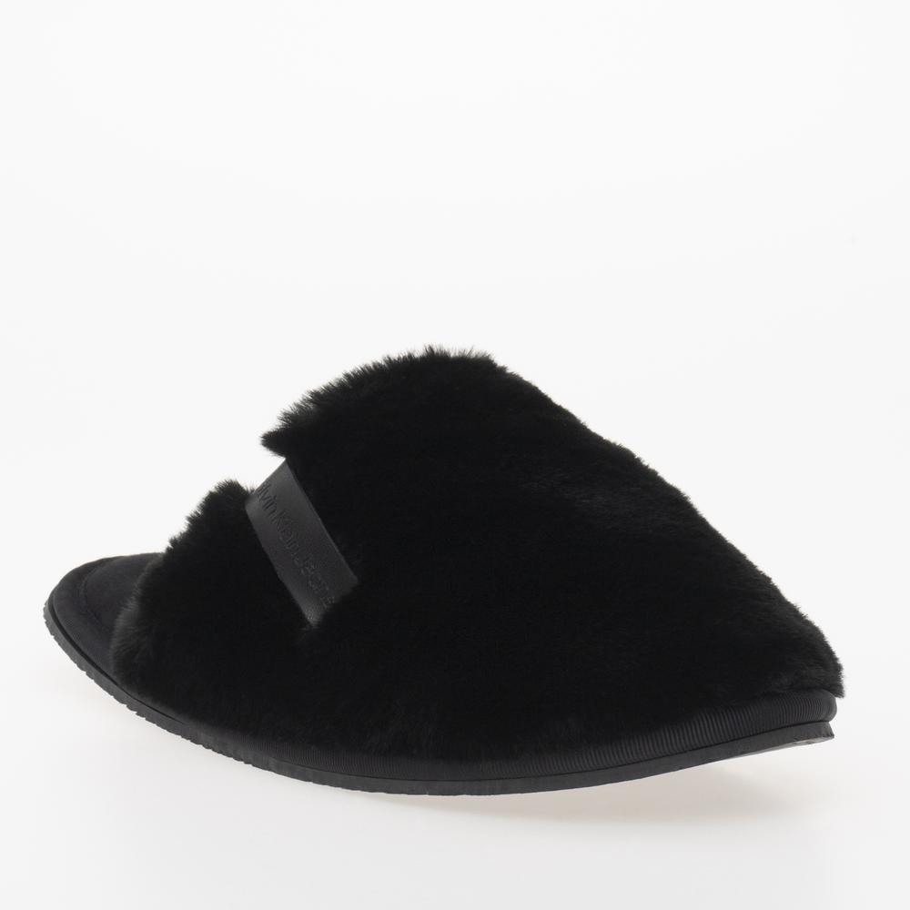 Topánky Calvin Klein Hotel Slipper Fur After Glow YW0YW01593-0GJ - čierne