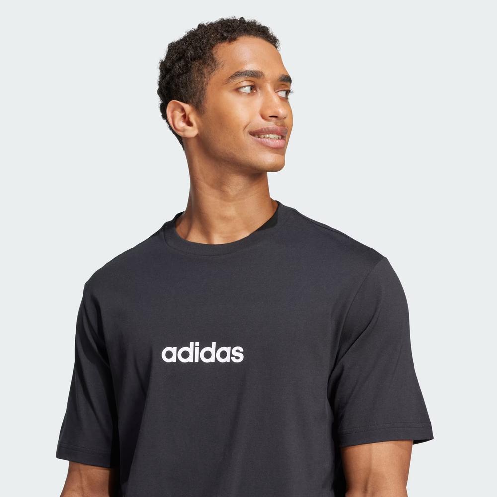 Tričko pánske adidas Sportswear Essentials Linear Single JE8993 - čierne