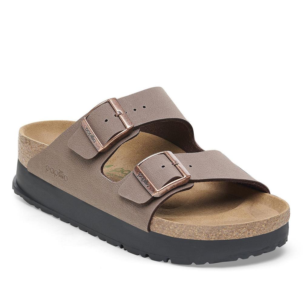 Dámske klapky Birkenstock Arizona PAP Flex Platform 1027417 - hnedé
