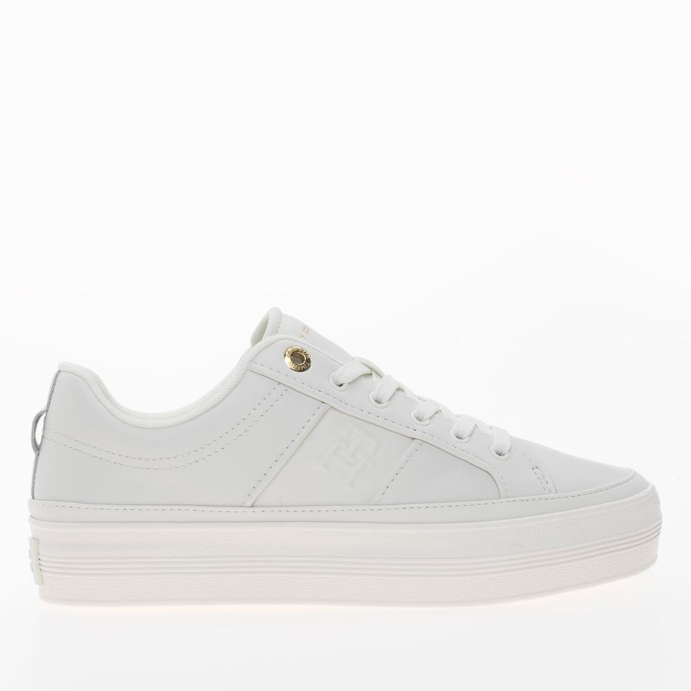 Topánky Tommy Hilfiger Essential TH Monogram Leather Flatform FW0FW07945-YBL - biele