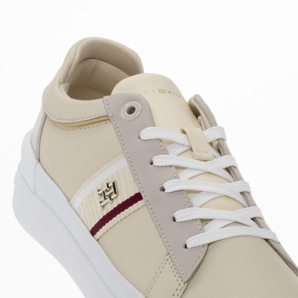 Topánky Tommy Hilfiger Corp Webbing Court Sneaker FW0FW07387-AA8 - béžové