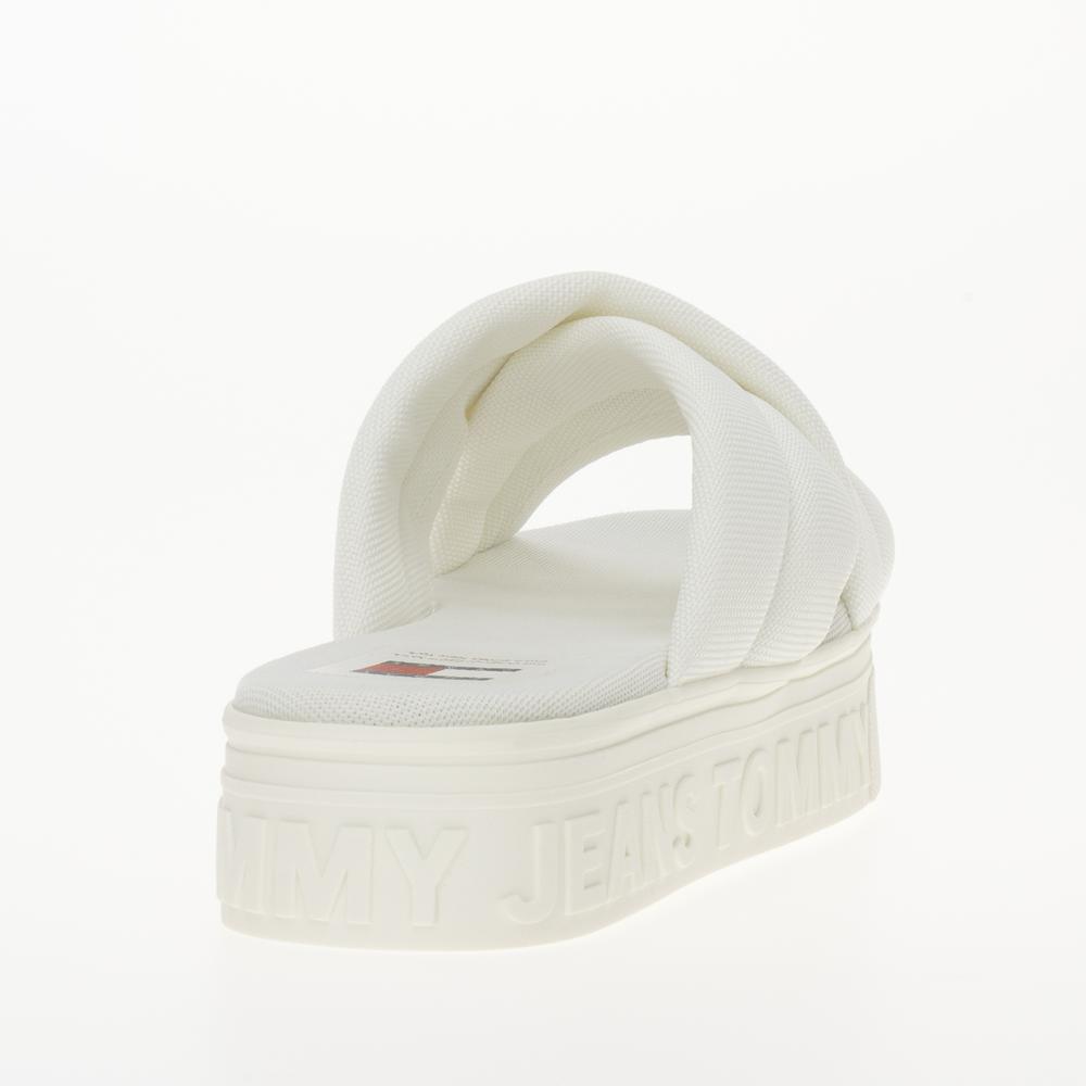 Klapky Tommy Jeans Lettering Flatform EN0EN02465-YBL - biele