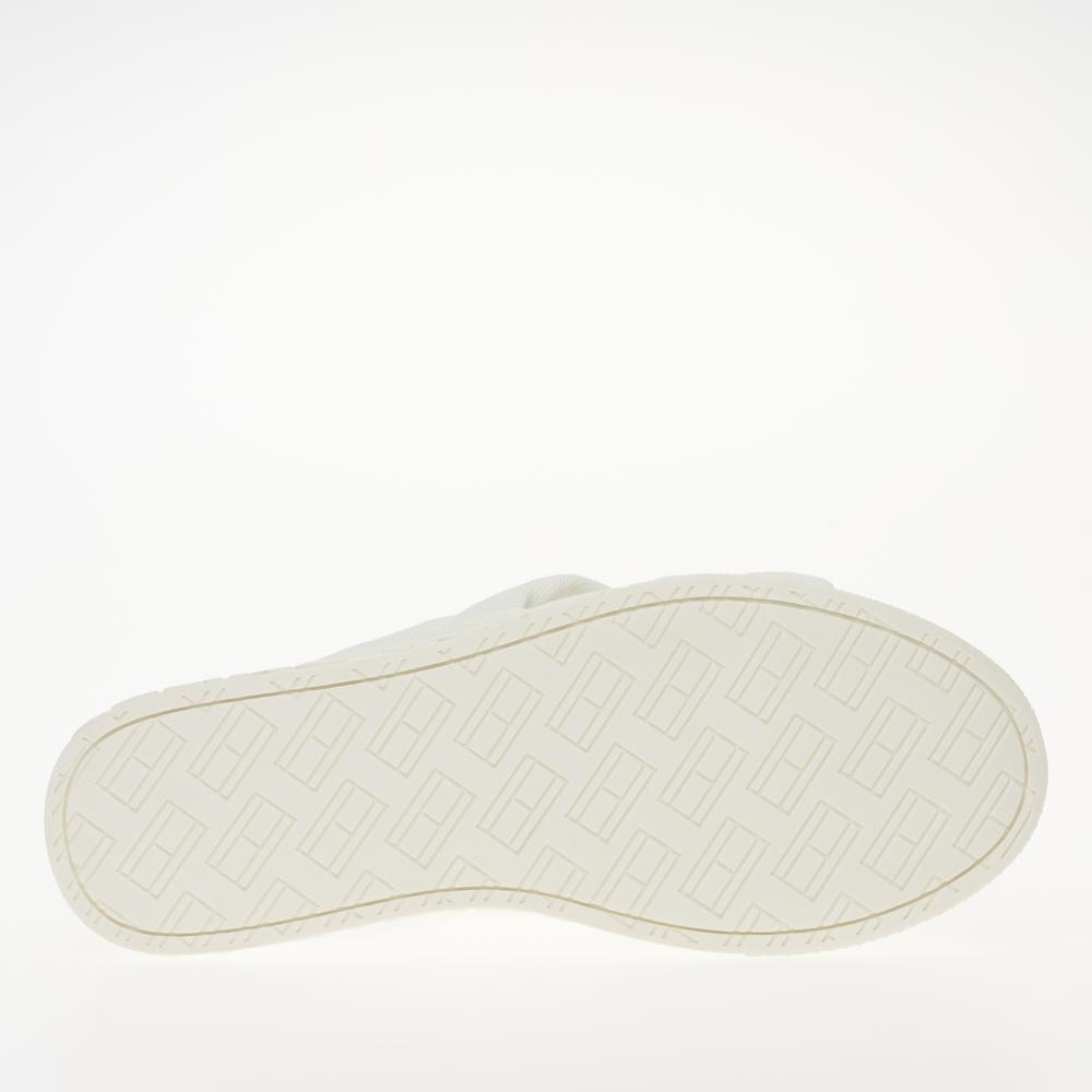 Klapky Tommy Jeans Lettering Flatform EN0EN02465-YBL - biele