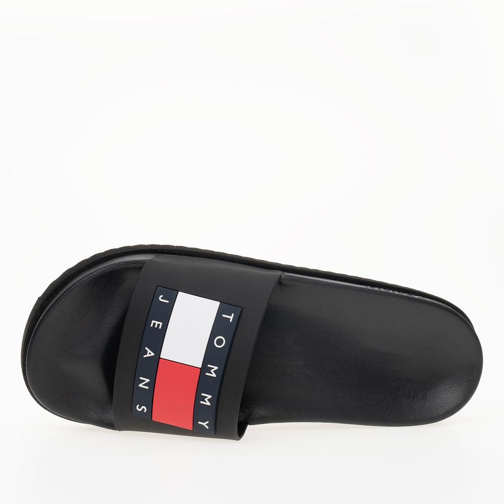 Klapky Tommy Jeans Elevated Flatform EN0EN02451-BDS - čierne