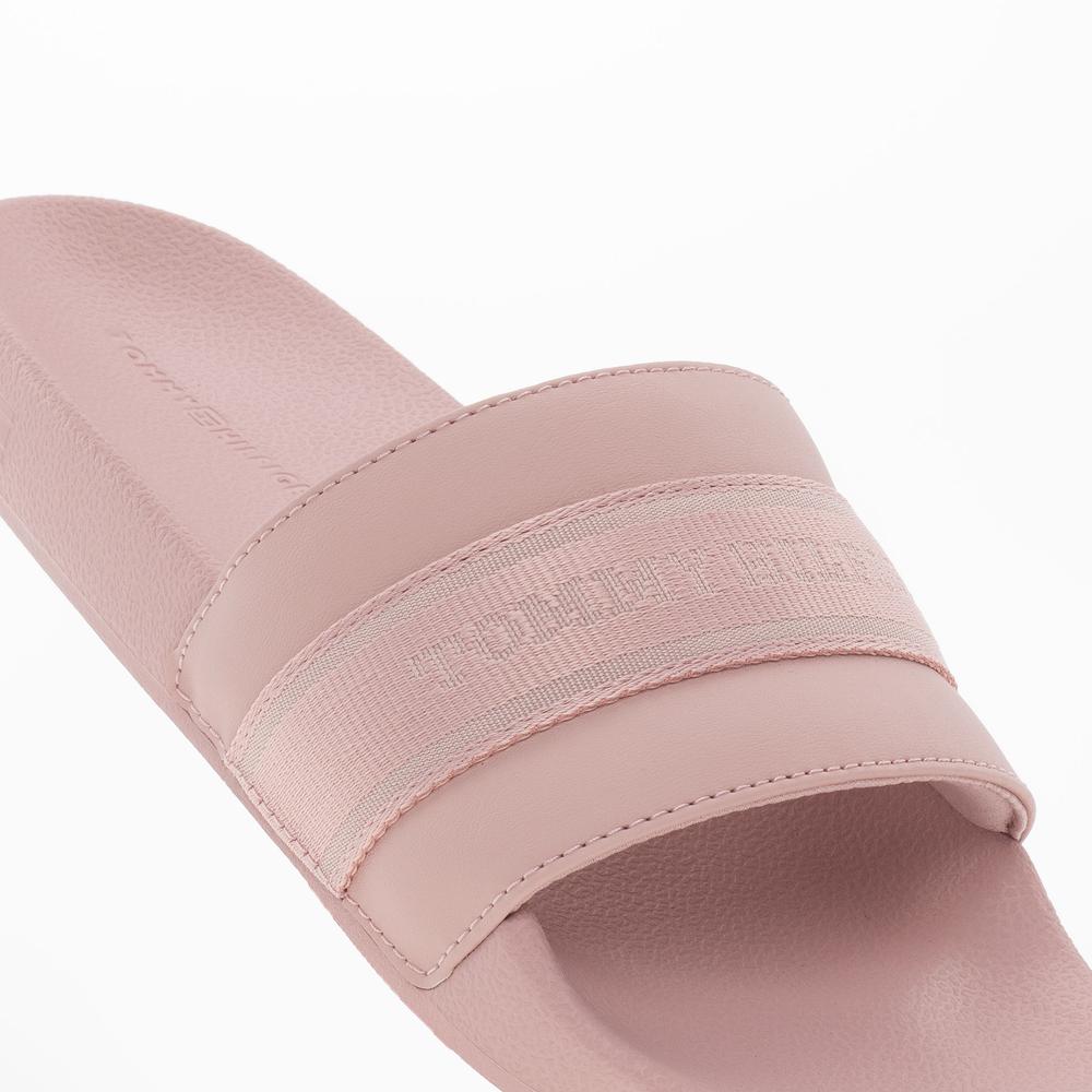 Klapky Tommy Hilfiger Poolside With Webbing Slide FW0FW08529-TQN - ružové