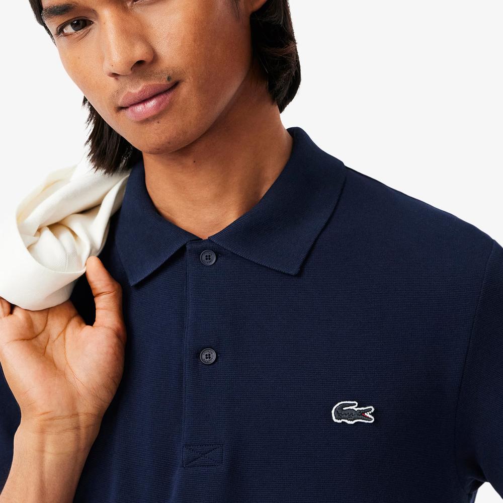 Tričko Lacoste Regular Fit Cotton Blend Polo DH5522-166 - tmavomodré