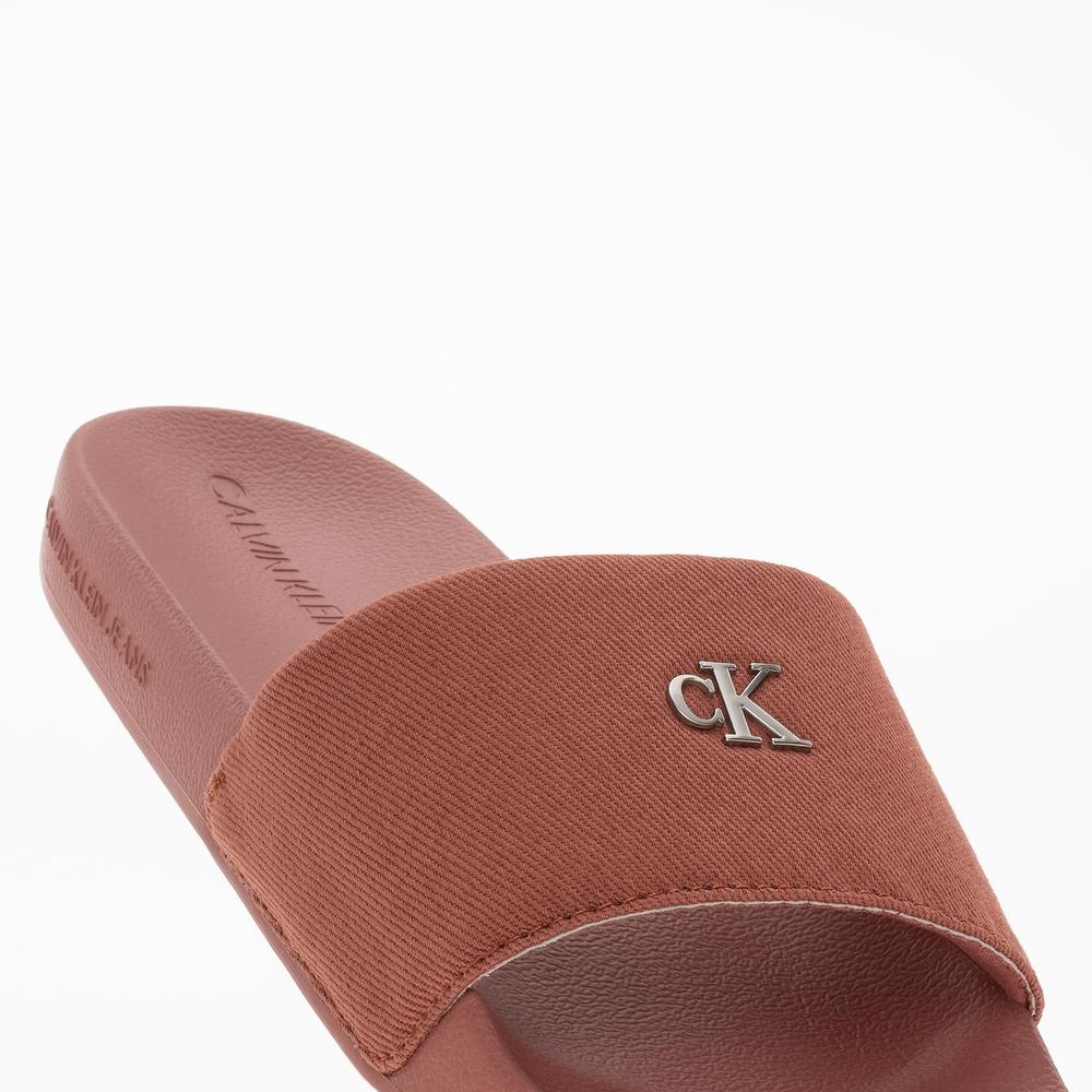 Klapky Calvin Klein Slide Monogram Hardware YW0YW01713-GAM - pomarančové
