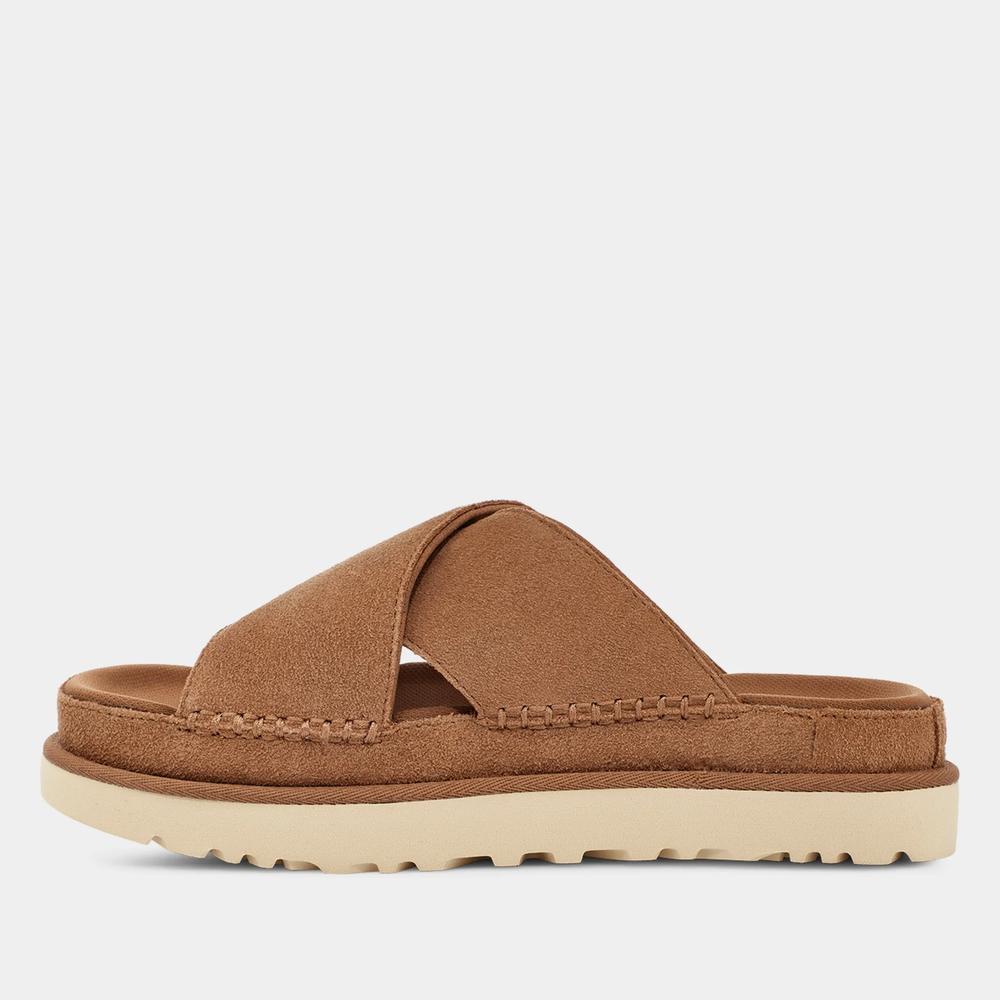 Klapky Ugg Goldenstar Cross Slide 1137910-CHE - hnedé