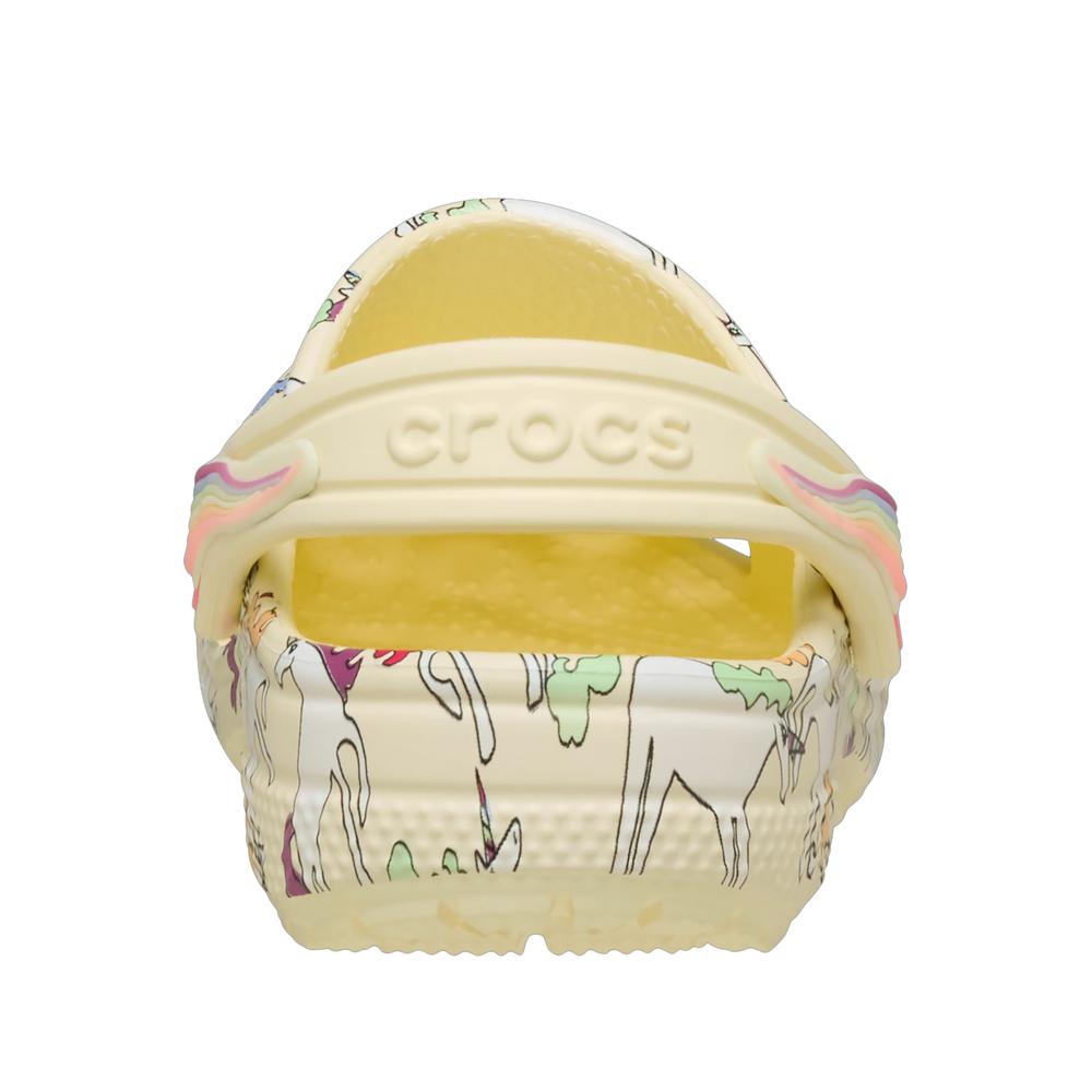 Klapky Crocs Classic Unicorn Graphic Clog 212515-7CJ - béžové