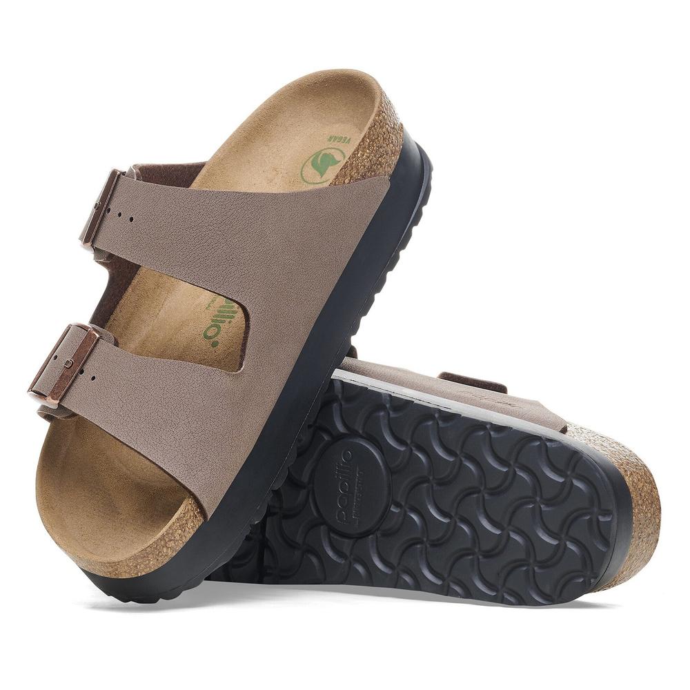 Dámske klapky Birkenstock Arizona PAP Flex Platform 1027417 - hnedé