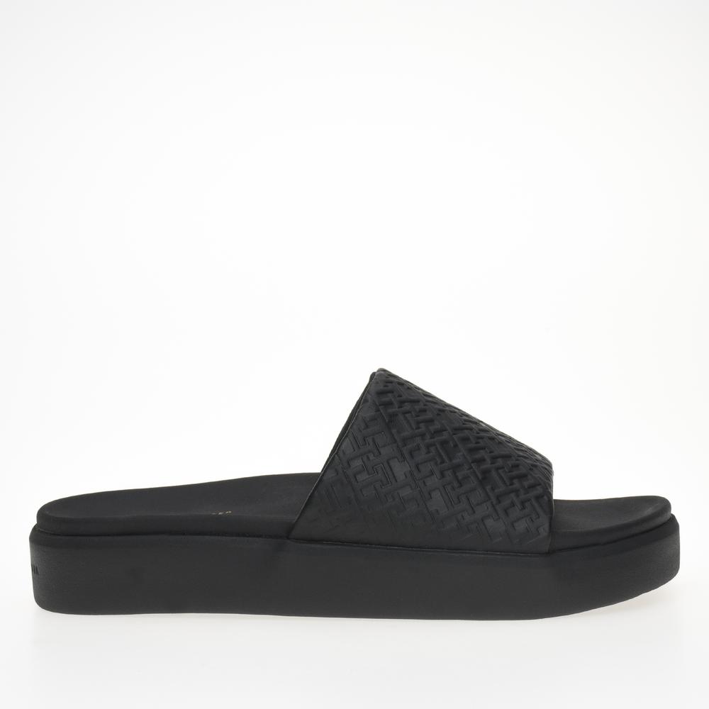 Klapky Tommy Hilfiger Monogram Pool FW0FW07855-BDS - čierne