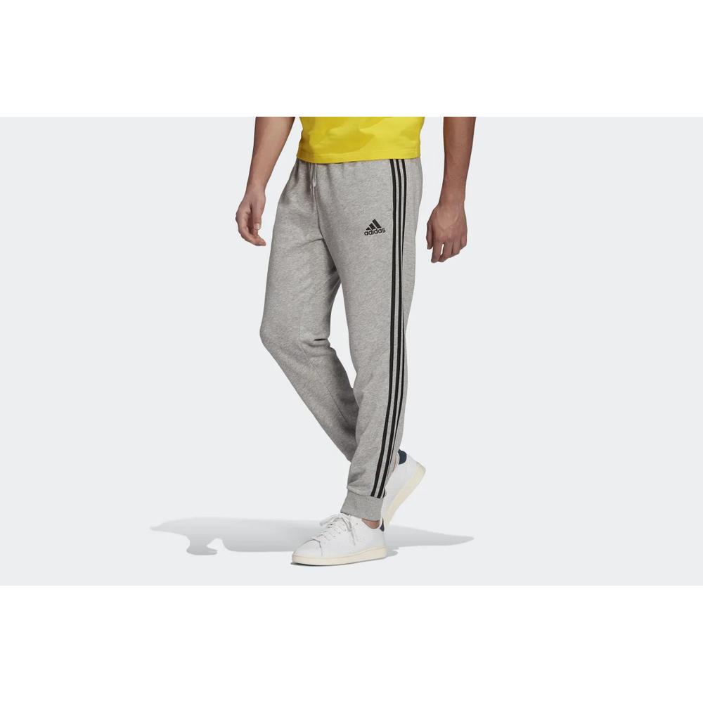 Nohavice adidas Essentials French Terry Tapered Cuff 3-Stripes Pants GK8889 - šedý
