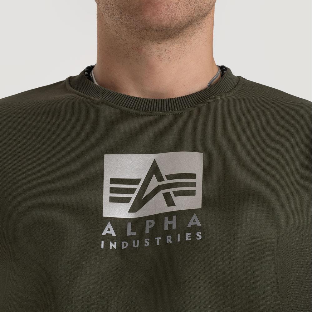 Blúza Alpha Industries Satin Logo Sweater 148311142 - zelené