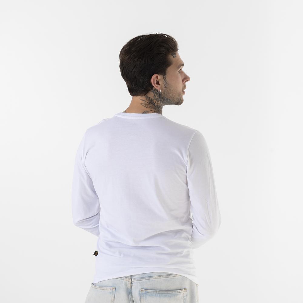 Tričko Alpha Industries Longsleeve Basic 10051009 - biele