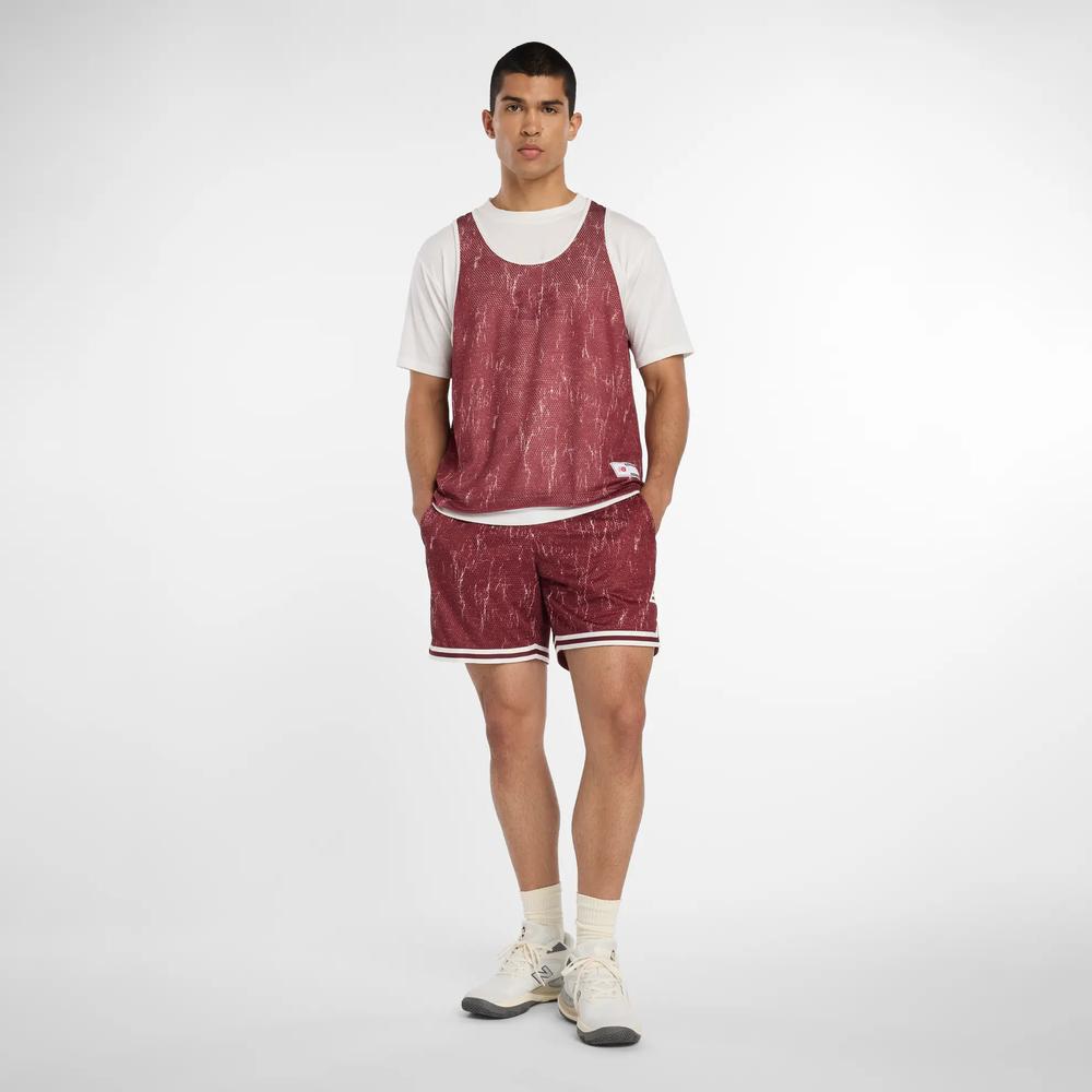 Pánske šortky New Balance MS53610MHB - bordóvé