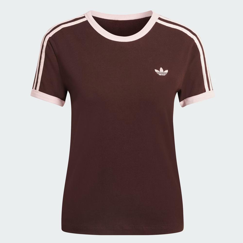 Dámská tričko adidas Originals 3-Stripes Slim KC9017 - hnedé