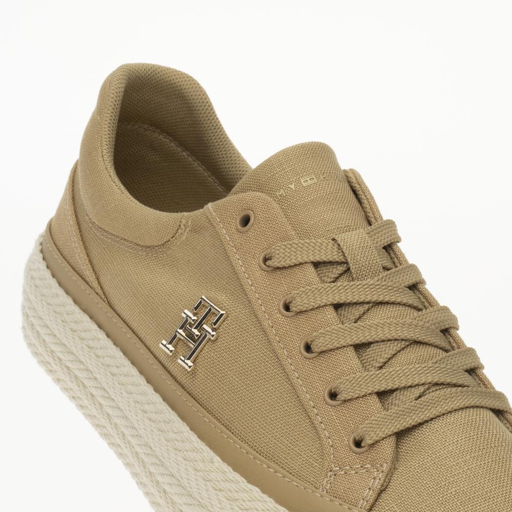 Topánky Tommy Hilfiger Vulc Sneaker Linnen FW0FW07673-RBL - hnedé