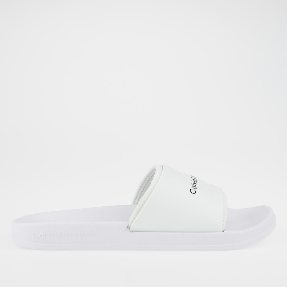 Klapky Calvin Klein Slide Monogram TPU YM0YM00361-YBR - biele