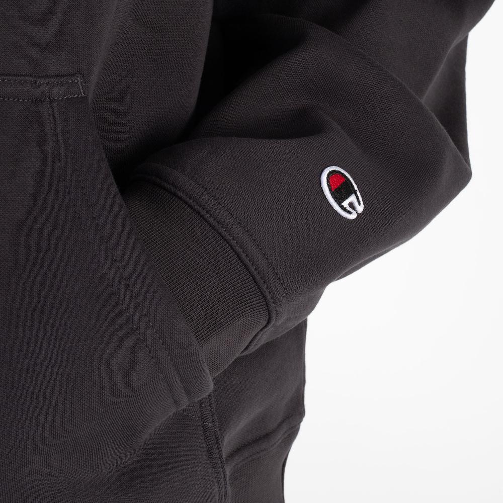 Blúza Champion Tonal Logo Fleece Erkek Siyah Hoodie 220274-ES503 - šedý