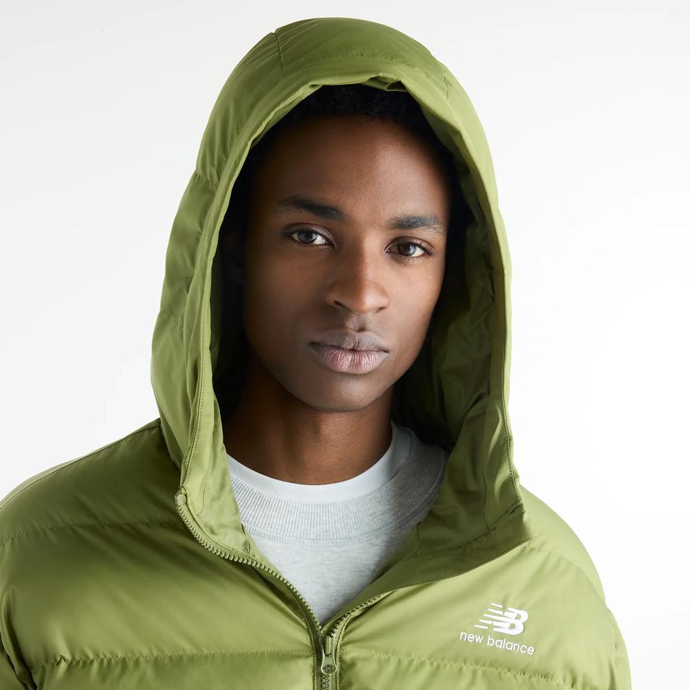 Mužský bunda New Balance Boston Puffer MJ62G17OGEE - zelené