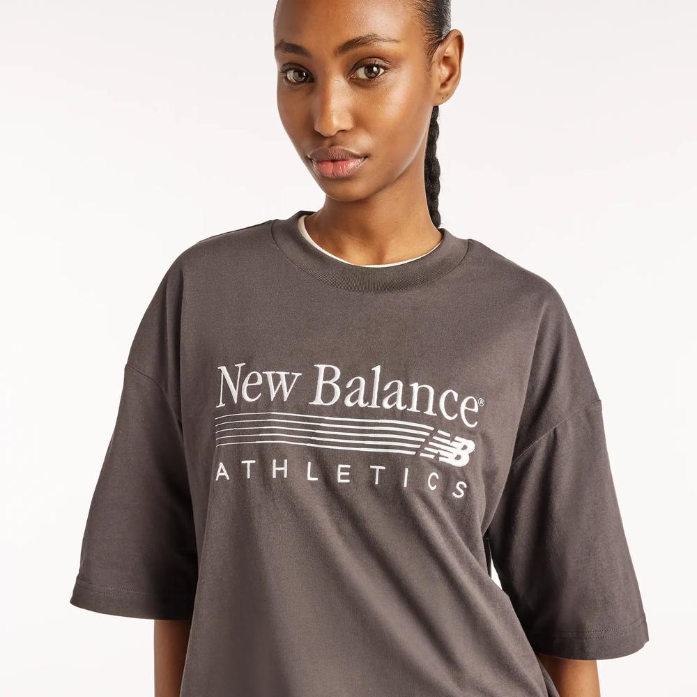 Dámske tričko New Balance Trackside WT6297MKBLK - hnedé